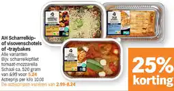 Albert Heijn AH Scharrelkip of visovenschotels of traybakes aanbieding