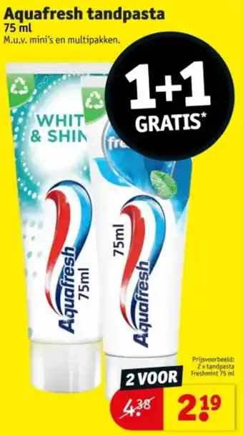 Kruidvat Aquafresh tandpasta aanbieding