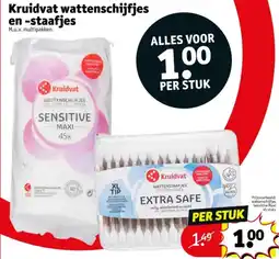 Kruidvat Kruidvat wattenschijfjes en -staafjes aanbieding