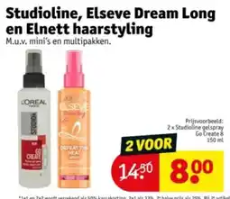 Kruidvat Studioline, Elseve Dream Long en Elnett haarstyling aanbieding