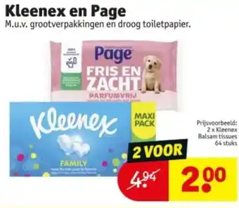 Kruidvat Kleenex en Page aanbieding
