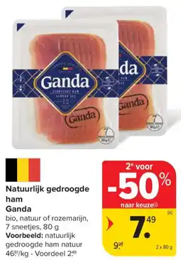 Carrefour Market Ganda Natuurlijk gedroogde ham aanbieding