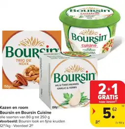 Carrefour Market Boursin en Boursin Cuisine Kazen en room aanbieding
