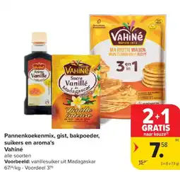Carrefour Market Vahiné Pannenkoekenmix, gist, bakpoeder, suikers en aroma's aanbieding