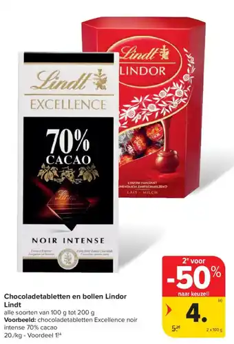 Lindt Chocoladetabletten en bollen Lindor