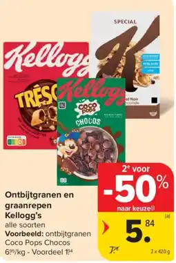 Carrefour Market Kellogg's Ontbijtgranen en graanrepen aanbieding