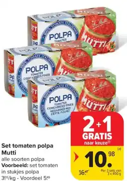 Carrefour Market Mutti Set tomaten polpa aanbieding