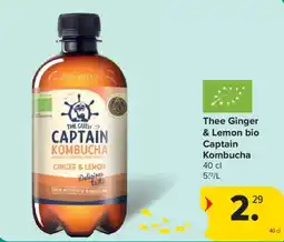 Carrefour Market Captain Kombucha Thee Ginger & Lemon bio aanbieding
