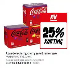 Jumbo Coca-Cola cherry, cherry zero & lemon zero aanbieding