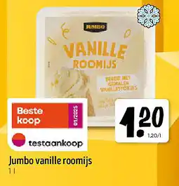 Jumbo Jumbo vanille roomijs 1 l aanbieding