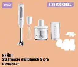 Expert Braun Staafmixer Multiquick 5 Pro BRMQ50236WH aanbieding