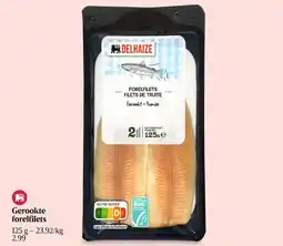 Delhaize Gerookte Forelfilets aanbieding