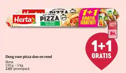 Delhaize Deeg Voor Pizza Dun en Rond Herta aanbieding