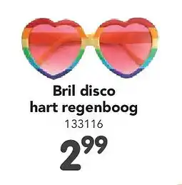 Happyland Bril disco hart regenboog aanbieding