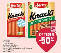 Delhaize Worstjes Herta Knacki aanbieding
