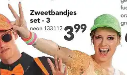 Happyland Zweetbandjes set - 3 neon aanbieding