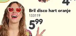 Happyland Bril disco hart oranje aanbieding
