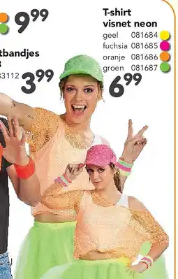 Happyland T-shirt visnet neon geel aanbieding