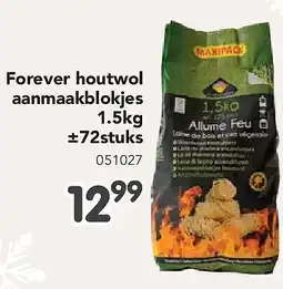 Happyland Forever houtwol aanmaakblokjes 1.5kg ±72stuks aanbieding