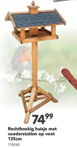 Happyland Rechthoekig huisje met voederstation op voet 135cm aanbieding