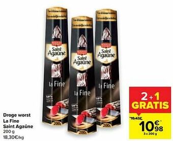 Carrefour Droge worst la fine saint agaûne aanbieding