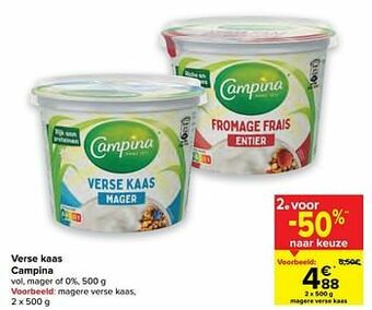 Carrefour Magere verse kaas aanbieding
