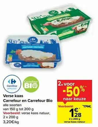 Carrefour Verse kaas natuur aanbieding