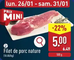 ALDI Filet de porc nature aanbieding