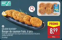 ALDI Golden seafood burger de saumon frais aanbieding