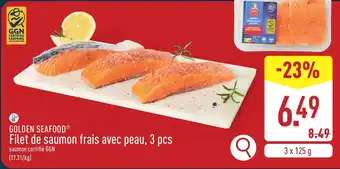 Golden seafood filet de saumon frais avec peau