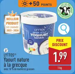 ALDI Lyttos yaourt nature à la grecque aanbieding