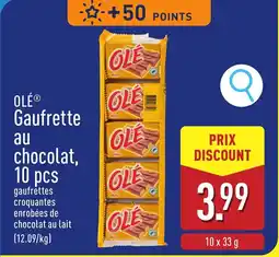 ALDI Olé Gaufrette au chocolat aanbieding