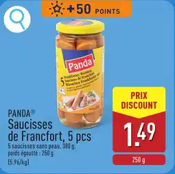 ALDI Panda saucisses de francfort aanbieding