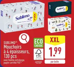 ALDI Sublimo mouchoirs à 4 épaisseurs aanbieding