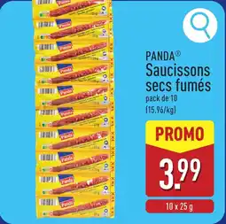 ALDI Panda saucissons secs fumés aanbieding