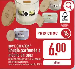 ALDI Home creation bougie parfumée à mèche en bois aanbieding