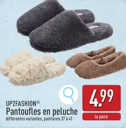 ALDI UP2FASHION Pantoufles en peluche aanbieding