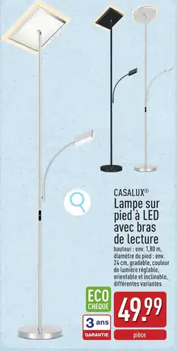 ALDI Casalux lampe sur pied à led avec bras de lecture aanbieding