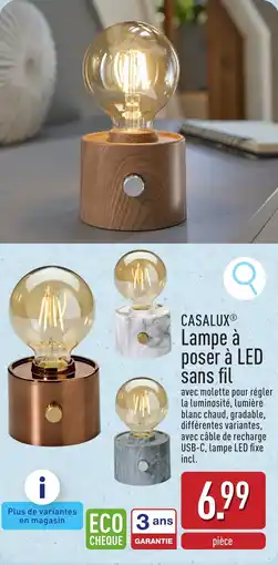 ALDI Casalux lampe à poser à led sans fil aanbieding