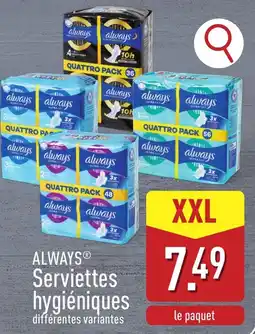 ALDI Always serviettes hygiéniques aanbieding