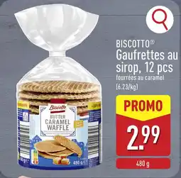 ALDI Biscotto gaufrettes au sirop aanbieding