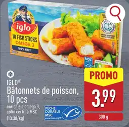 ALDI Iglo bâtonnets de poisson aanbieding