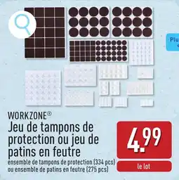 ALDI Workzone Jeu de Tampons de Protection ou jeu de Patins en Feutre aanbieding