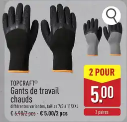 ALDI Topcraft Gants de Travail Chauds aanbieding