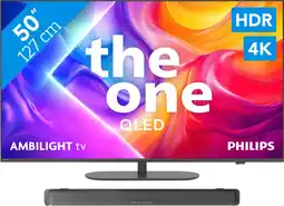 Coolblue Philips Ambilight 50'' PUS9000 QLED 4K (2025) + Philips TAB5109 aanbieding