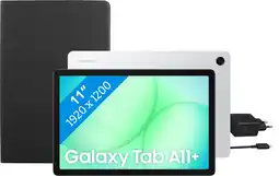 Coolblue Samsung Galaxy Tab A11 Plus 11 Pouces 128 Go Wifi Argent + Pack d'Accessoires de Base aanbieding