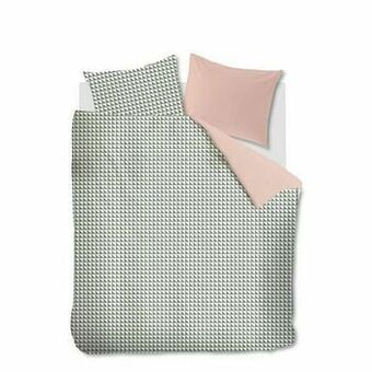Leen Bakker Ambiante dekbedovertrek Faas - groen - 260x200/220 cm - Leen Bakker aanbieding