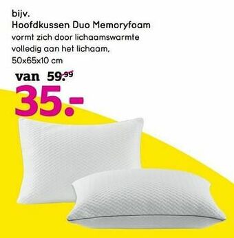 Leen Bakker Hoofdkussen duo memoryfoam aanbieding