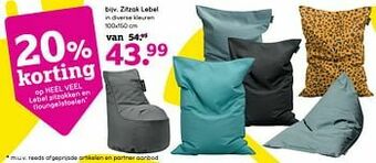 Leen Bakker Zitzak lebel aanbieding