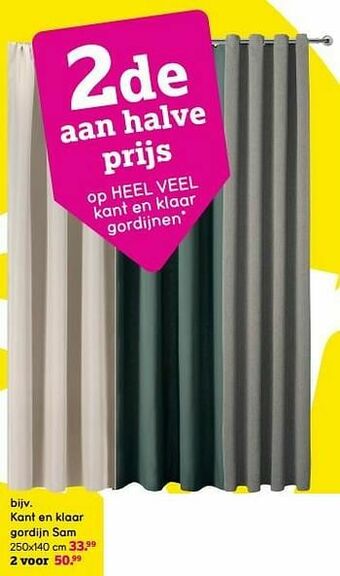 Leen Bakker Kant en klaar gordijn sam aanbieding